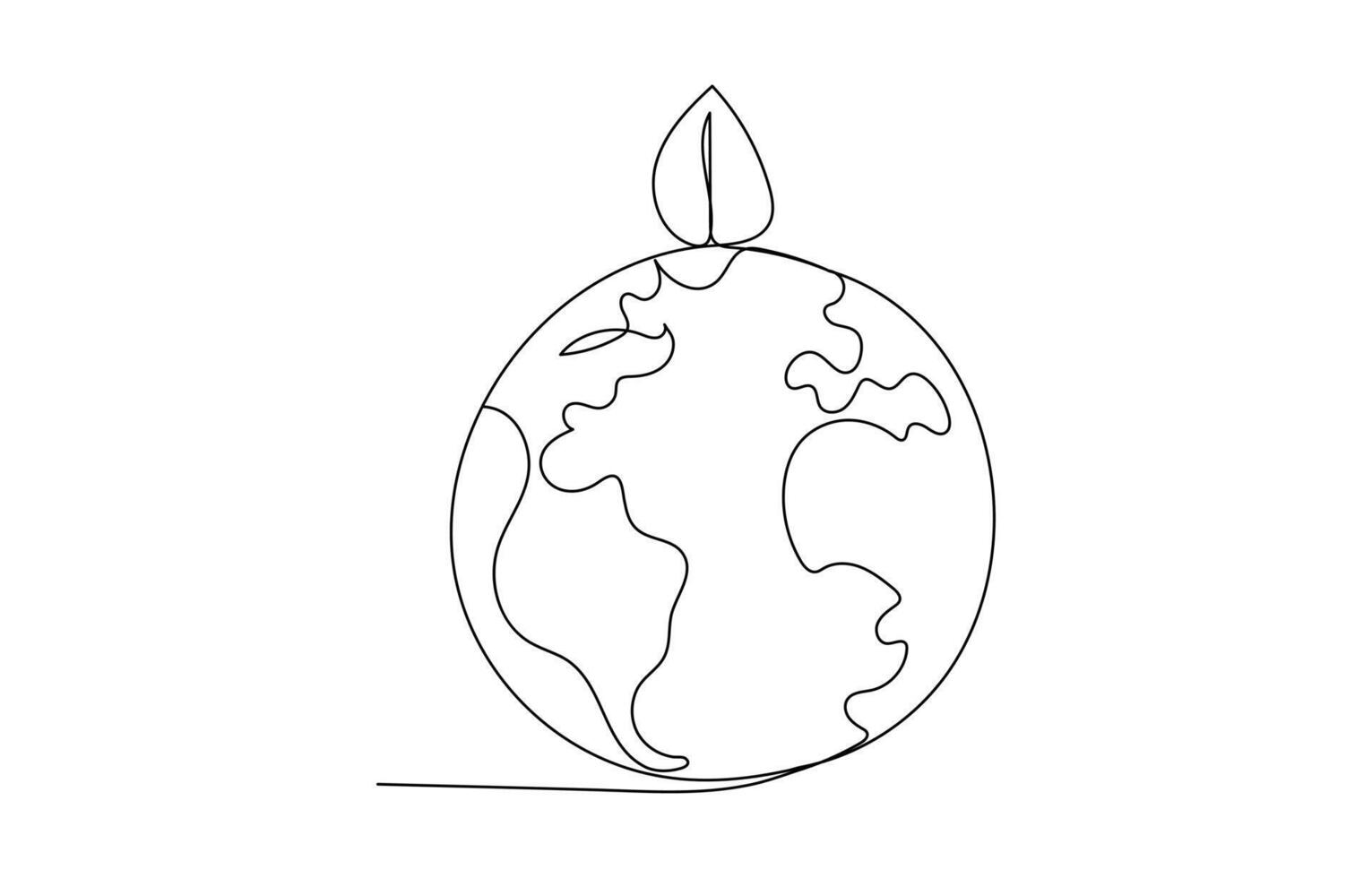 One line eco world. Globe ecology support, environment protection idea and green earth ecosystem Illustration set. vector