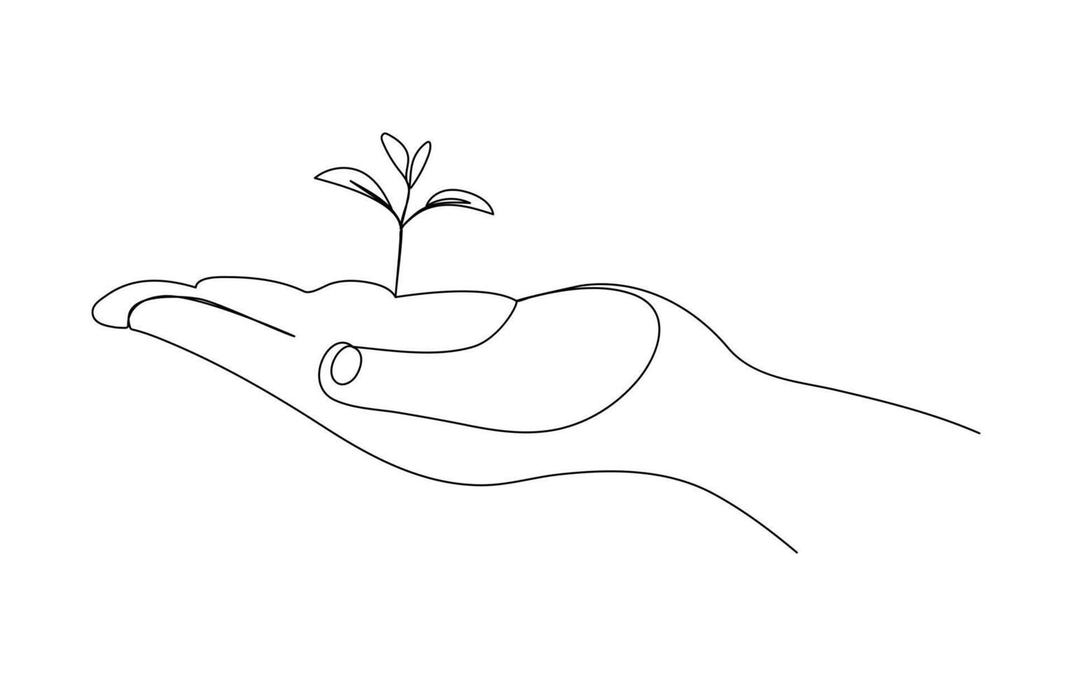 World Environment Day Abstract Planet earth in hands continuous single line art drawing sketch vector