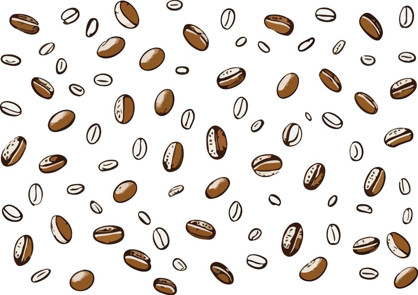 Coffee beans on white background vector