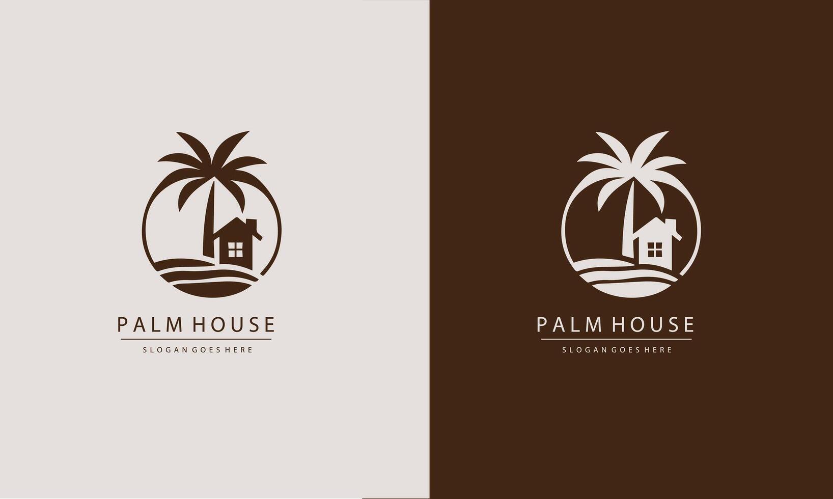 Palm house logo design template illustration vector