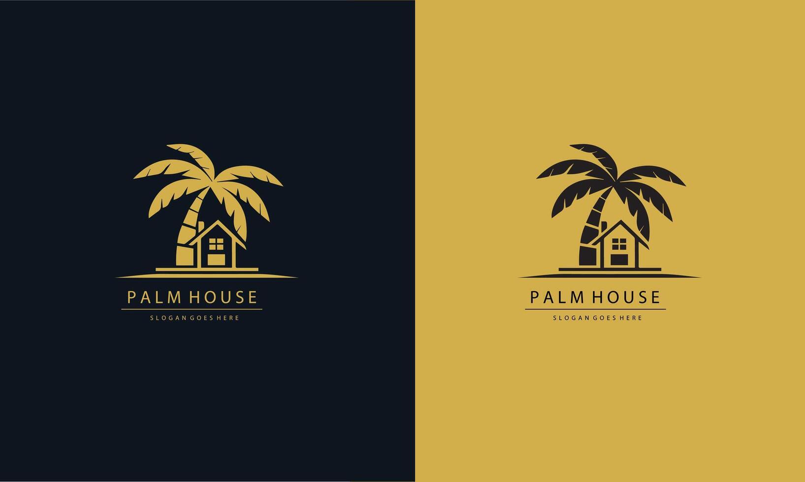 Palm House Resort Logo Template. Universal creative premium symbol. vector