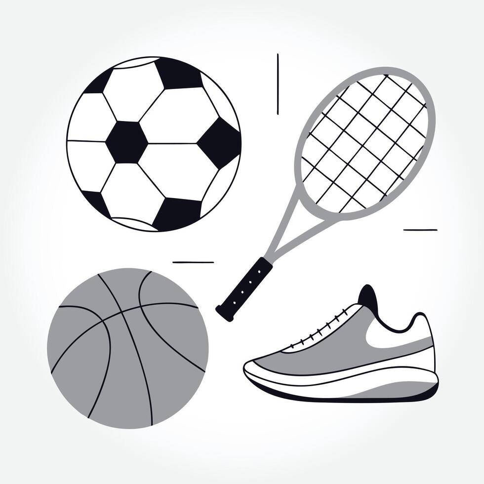 a black and white drawing of a soccer ball and a soccer ball vector