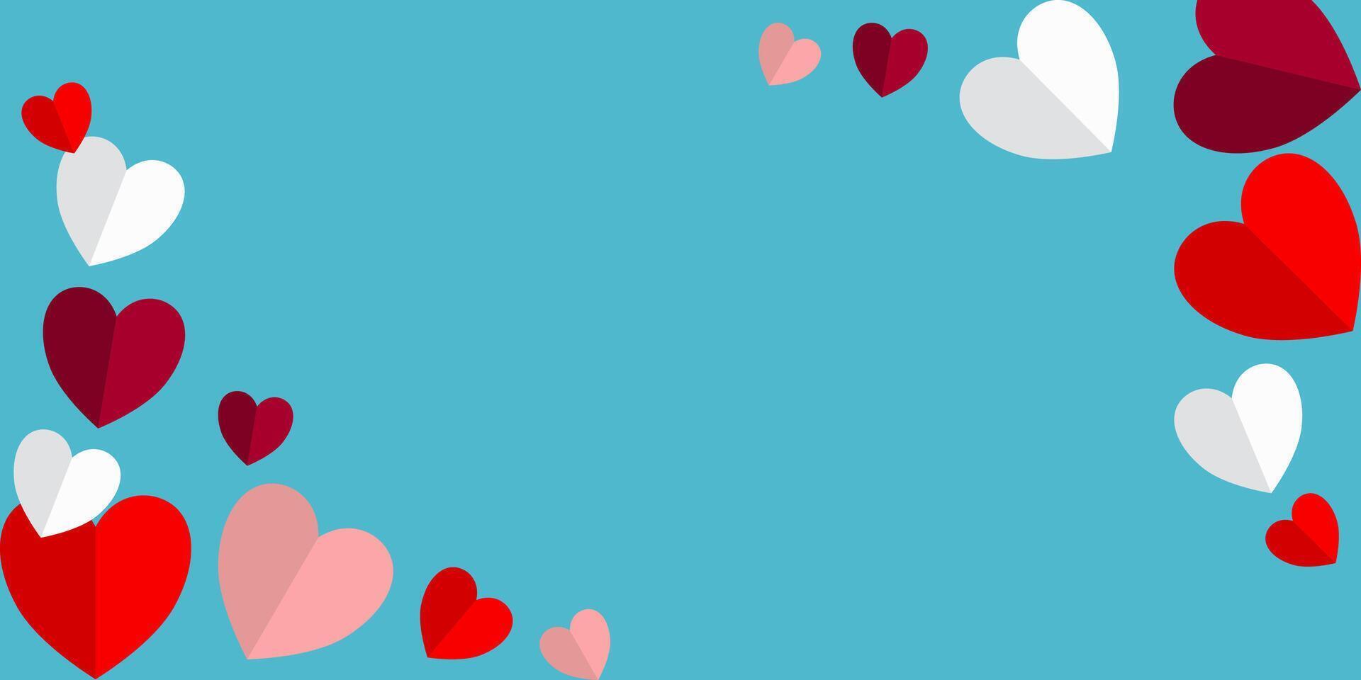 Paper Heart on blue background vector