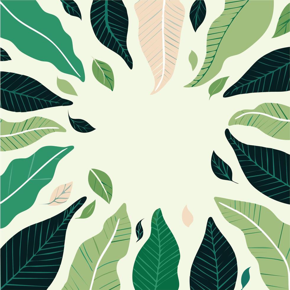 A hand-drawn doodle-style background featuring leaves viewed from below in light pastel greens, creating a fun, serene, and nature-inspired design with a playful artistic touch vector