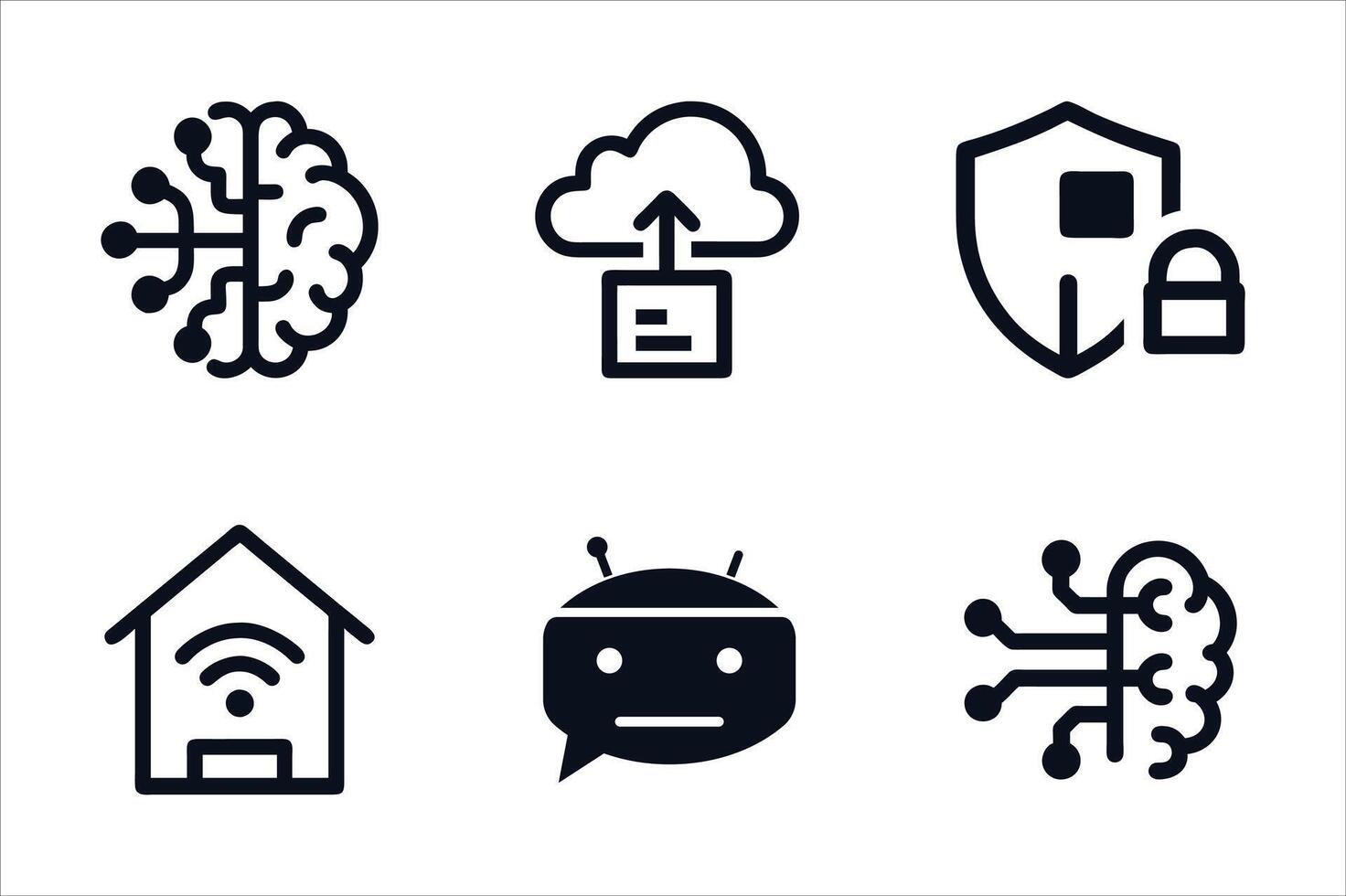 Four icons representing different devices and technologies. vector
