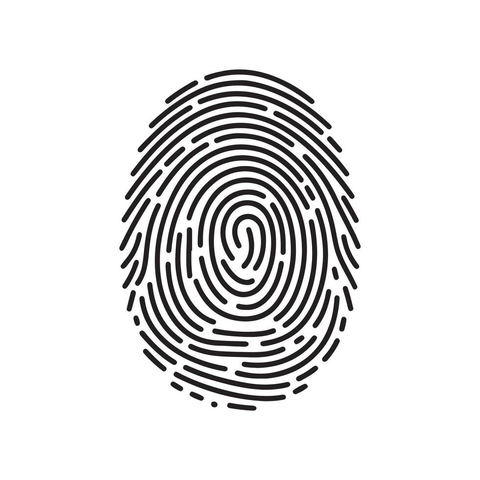 Icons of fingerprints symbolize ID authentication. vector