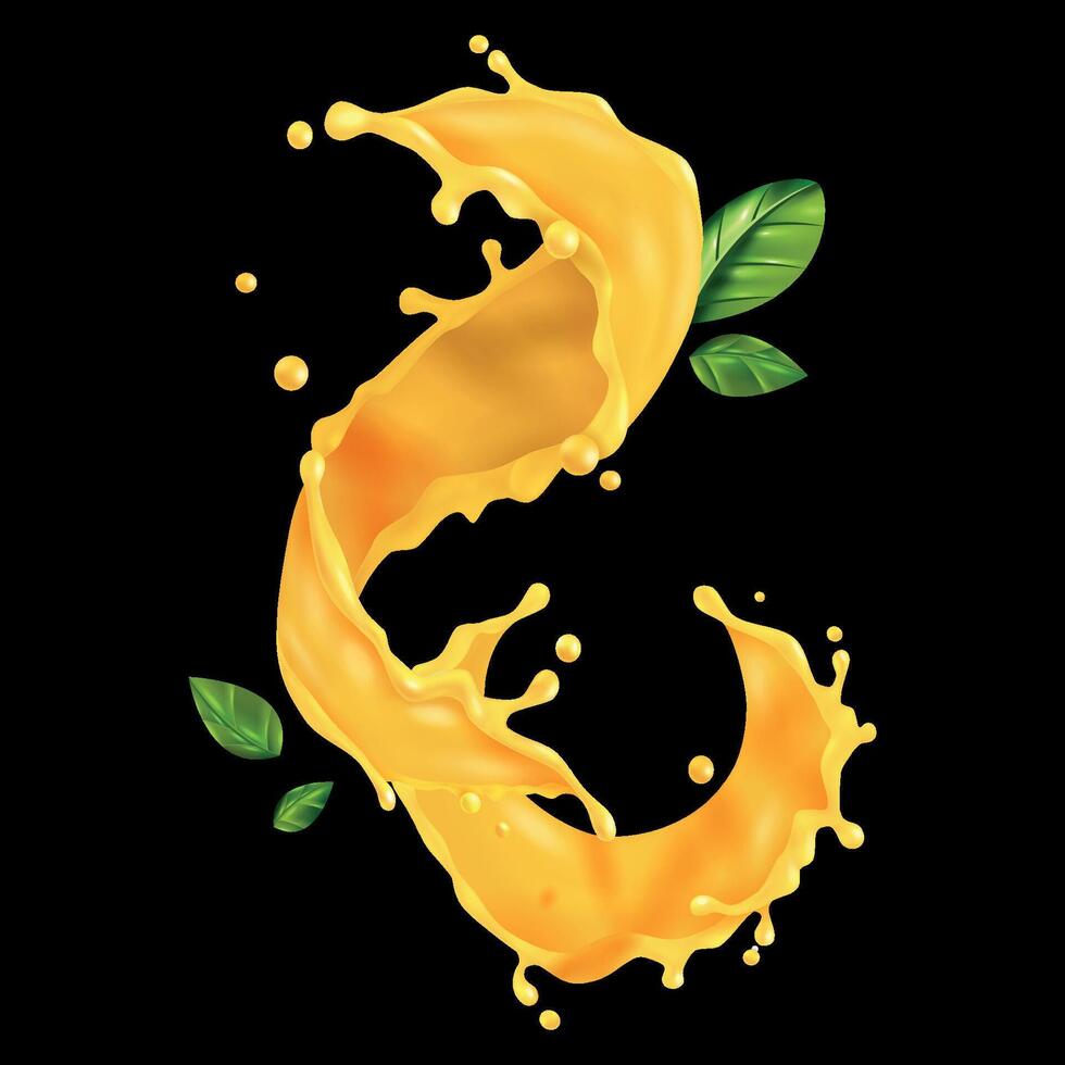 Orange mango Juice splash illustration isolated design vector