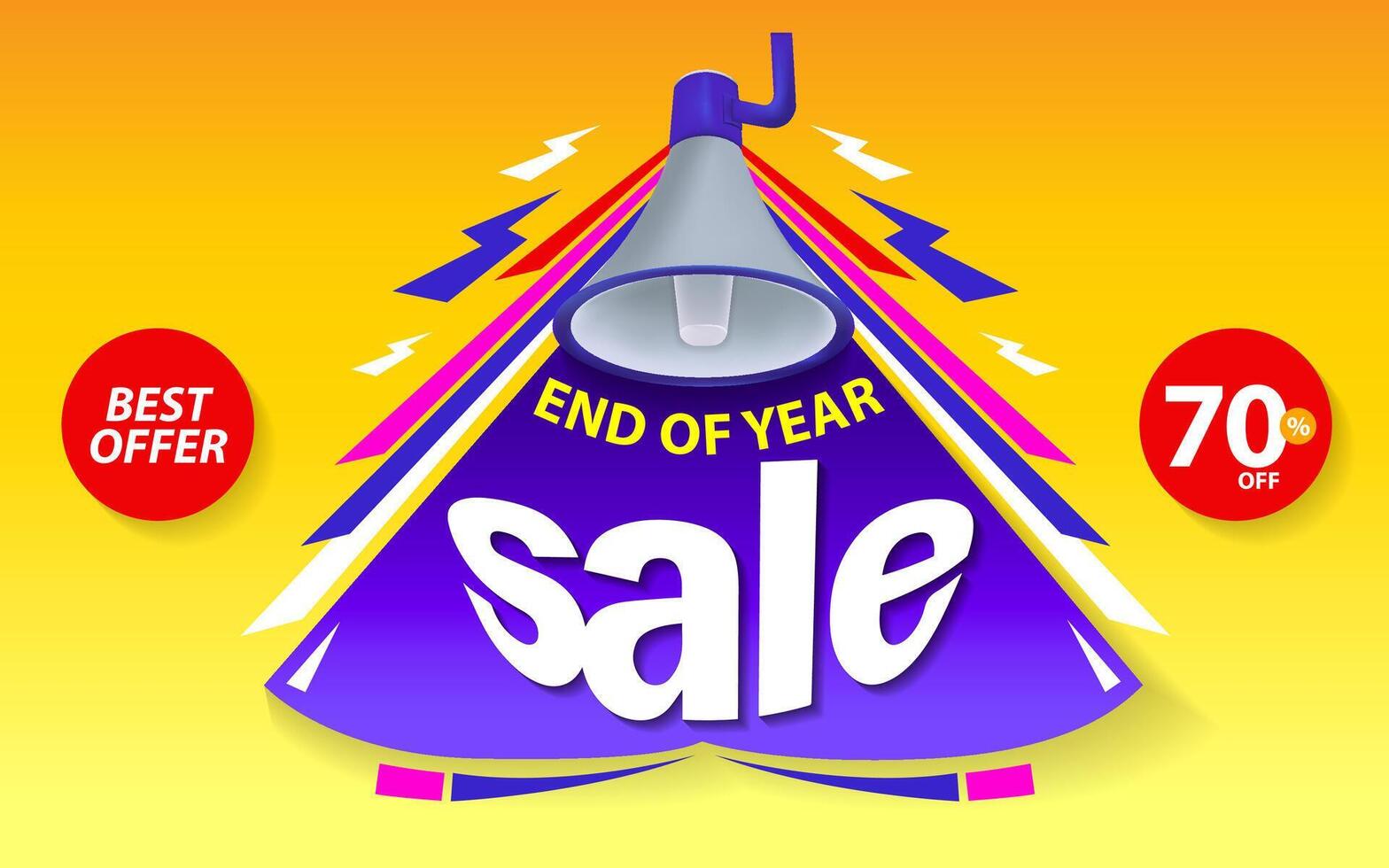 End of year sale banner template design vector