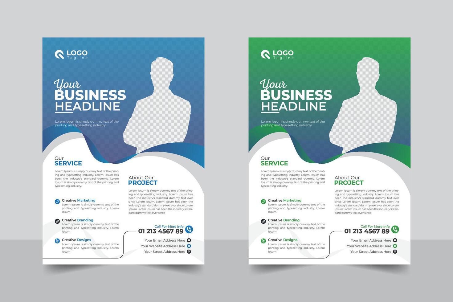 Unique and modern style creative and Abstract layout, with 2 image business proposal or modern flyer design template vector