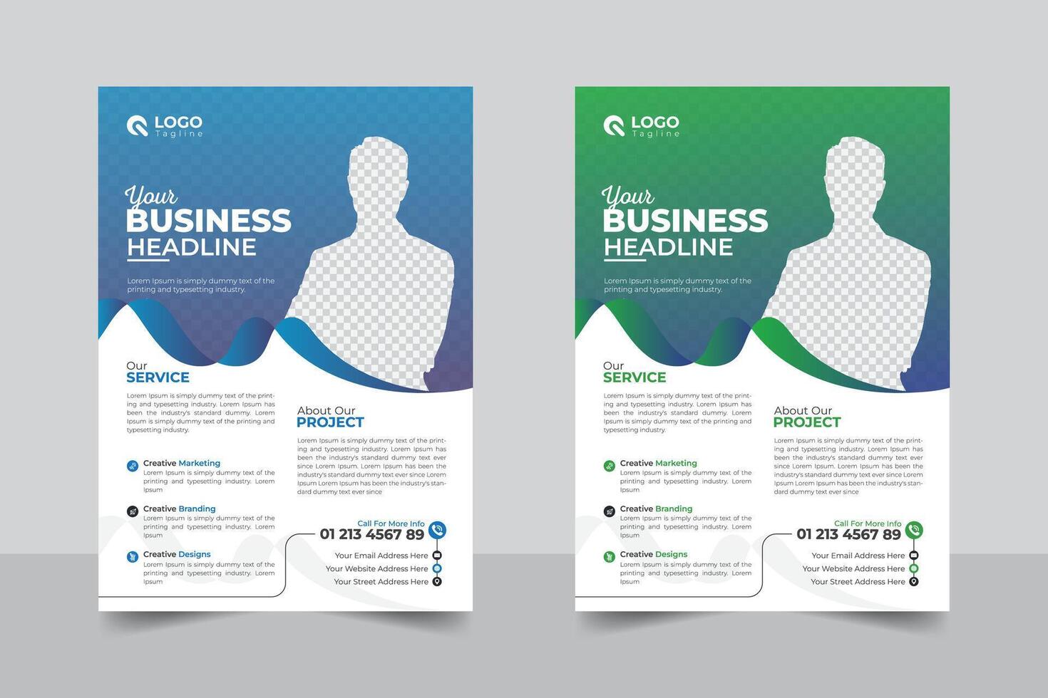 Abstract style and simple flyer design layout, with 2 image business proposal or modern flyer design template vector