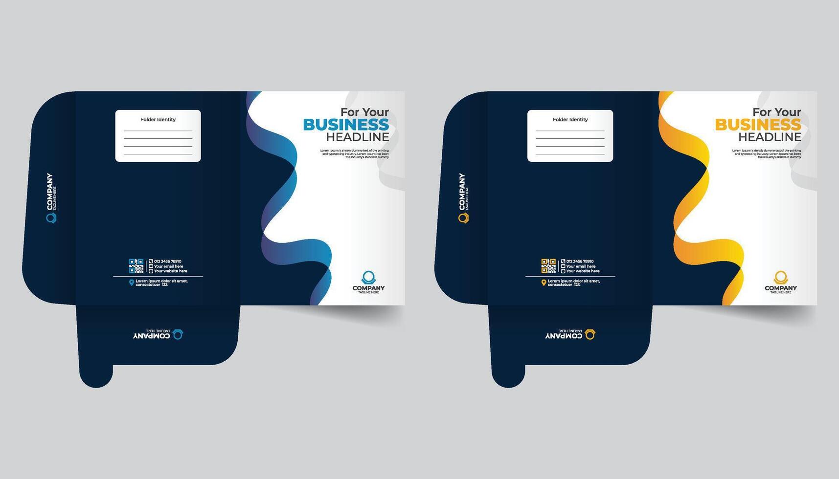 Unique and modern, stylish, creative, abstract technology office document folder or report cover template, file folder design real estate File Cases vector