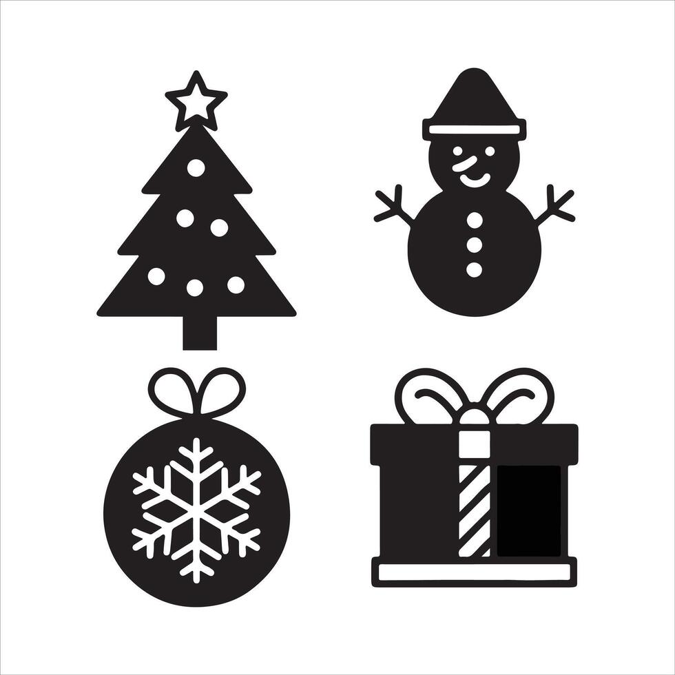 Subtle Line Icons for Christmas Toys and Games vector