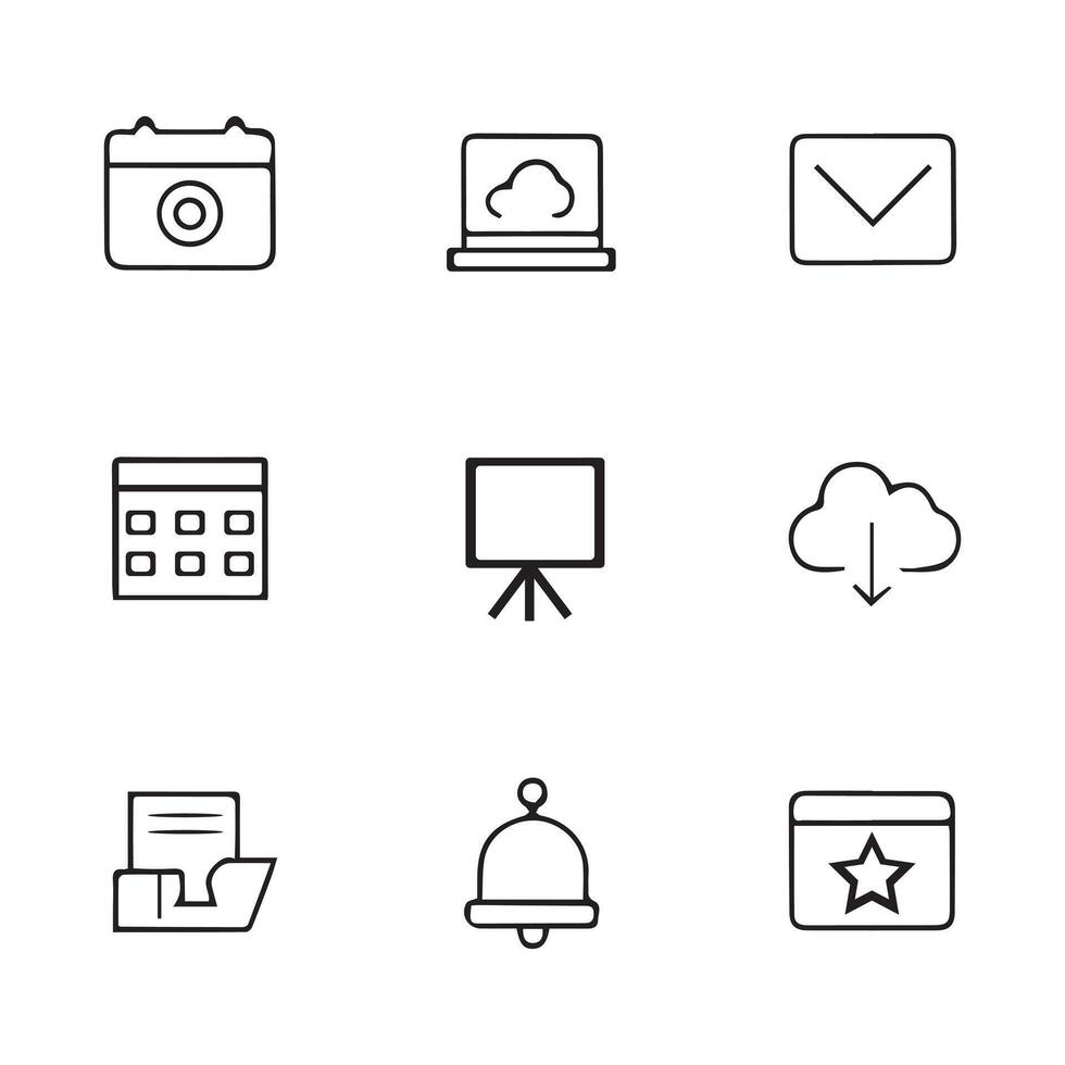 Simple Outline Icon Series vector