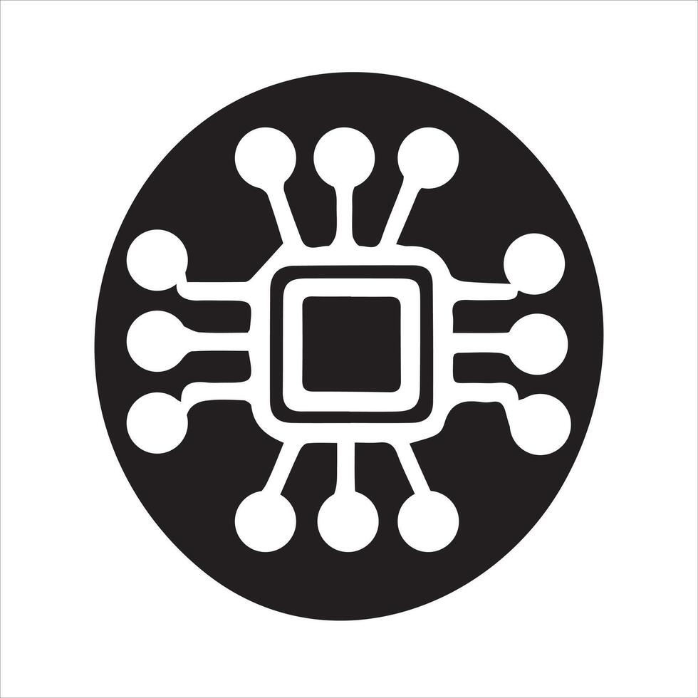 Modern Line Icons for AI Algorithms and Cognitive Computing vector