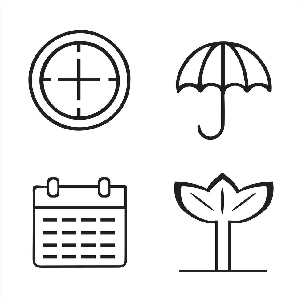 Minimal Line Icons Collection vector