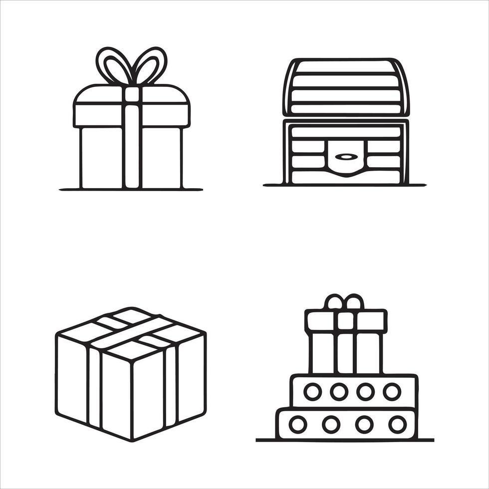 Pure Line and Silhouette Icons for Storage Box Solutions vector