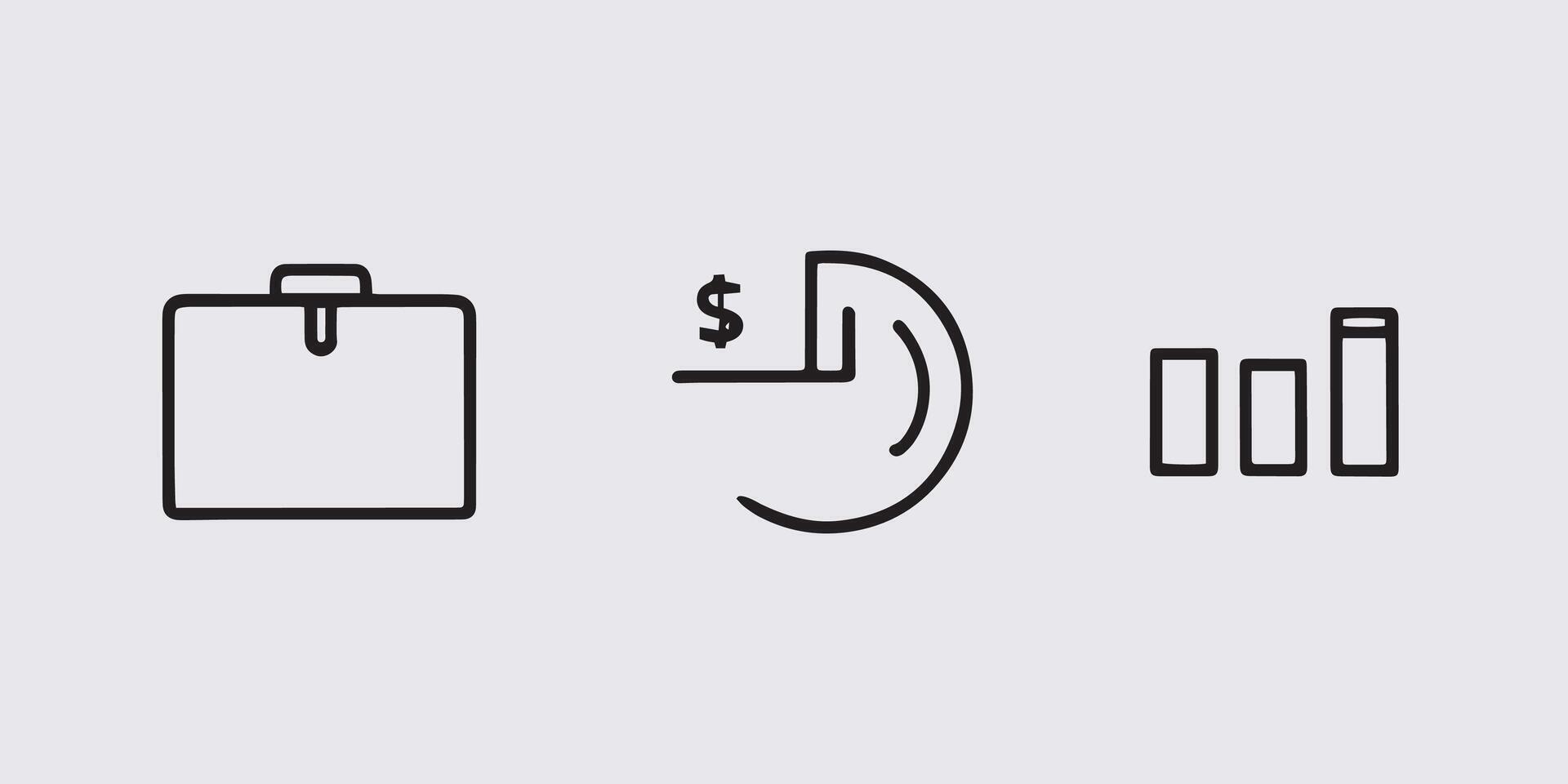 Bold Line Icons for Essential Office Items vector