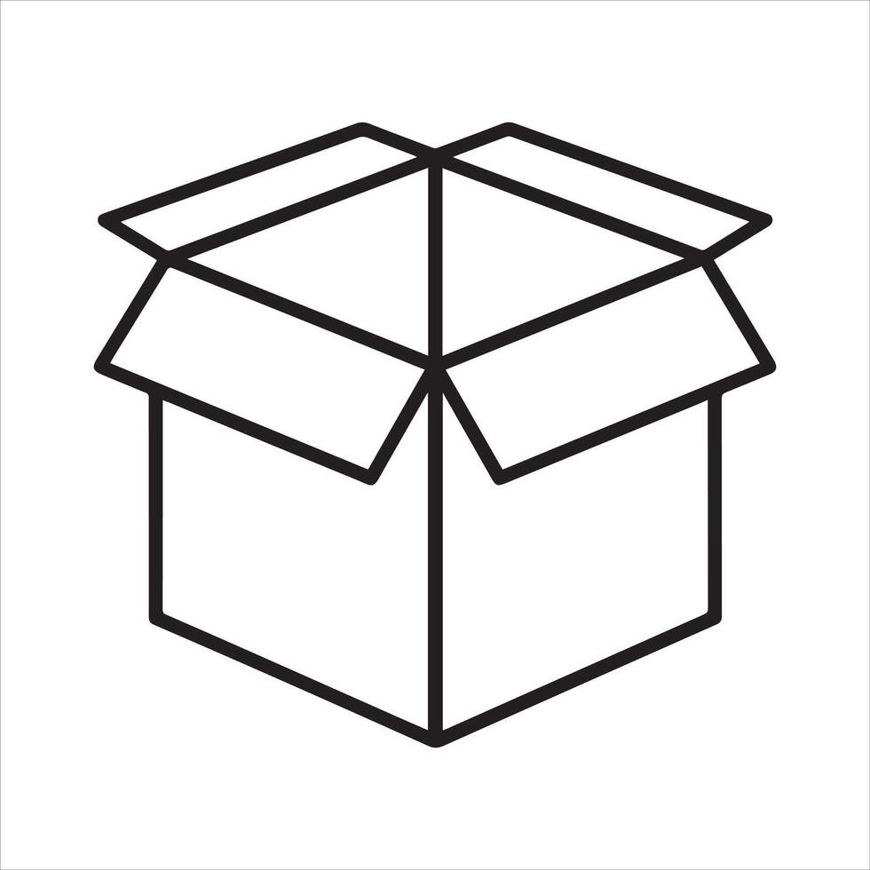 Simple Line and Silhouette Icons for Storage and Shipping Boxes vector