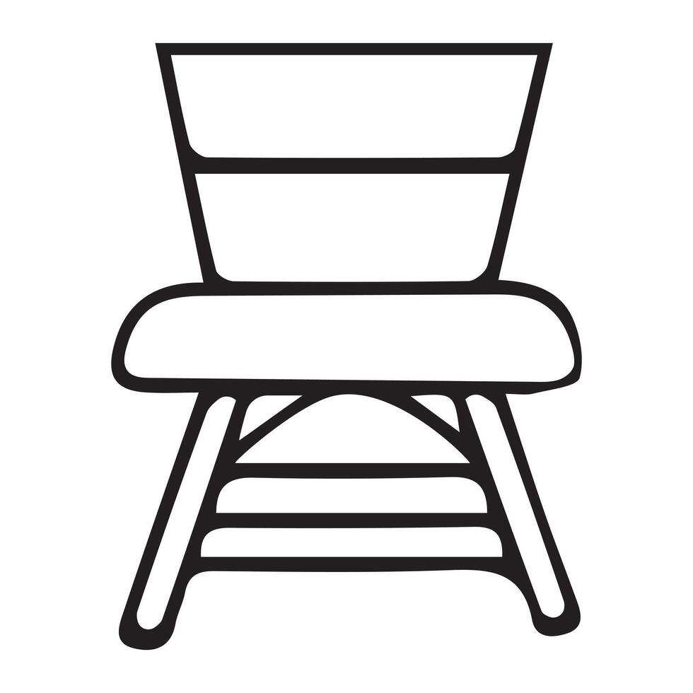 Clean Line Art of a Single Chair vector