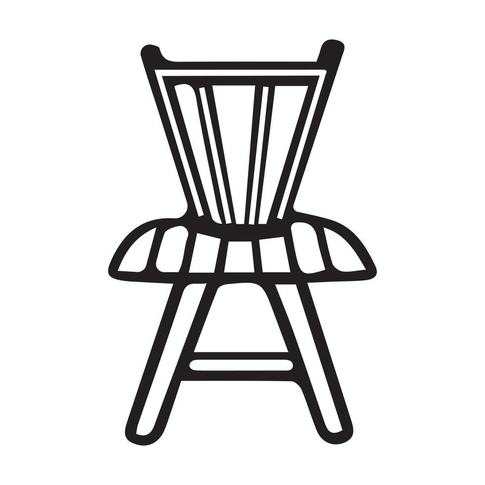 Pure Outline of a Single Chair vector