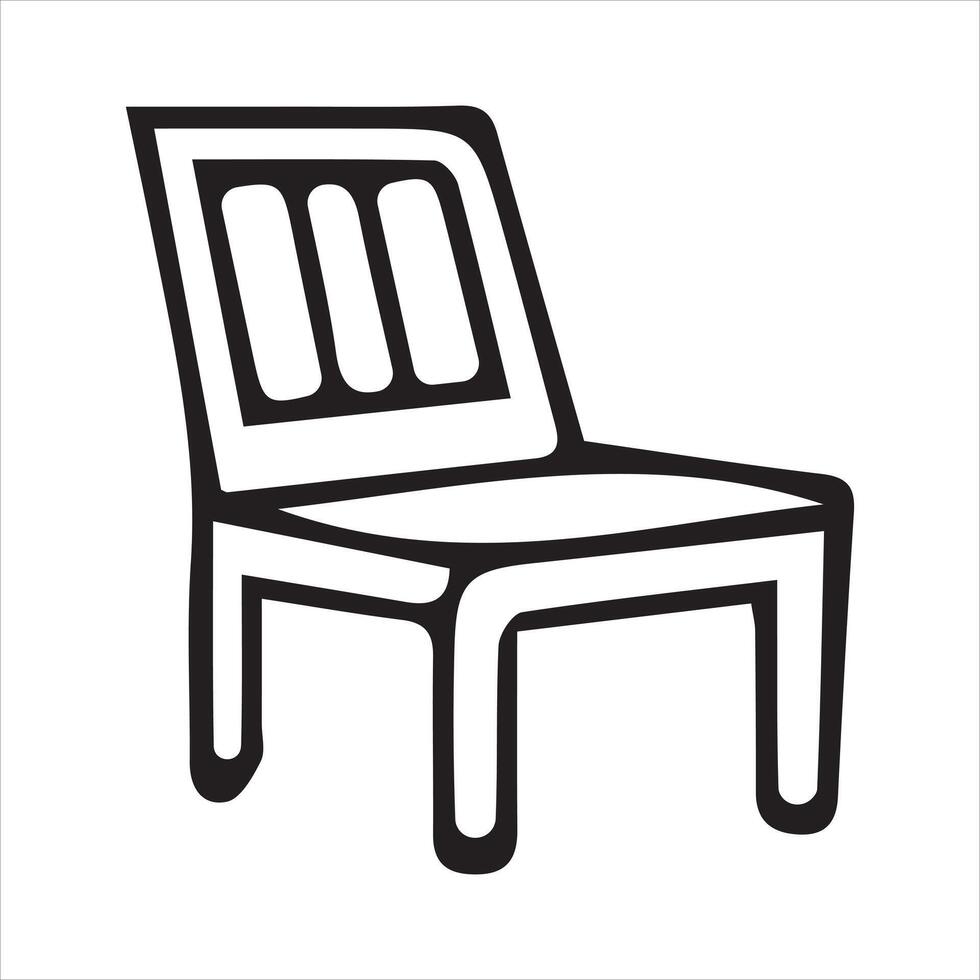 Clean Line Icon of a Chair vector