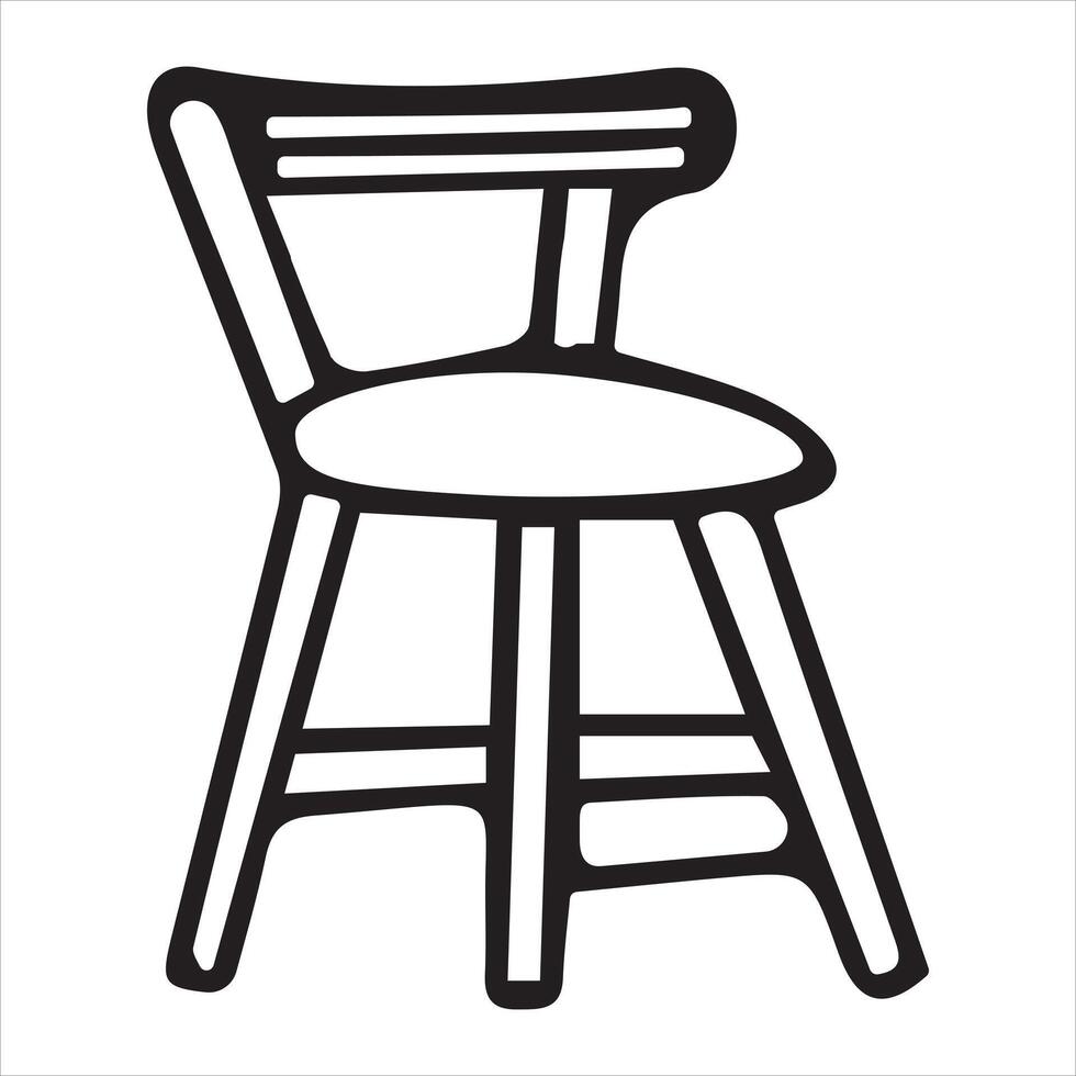 Essential Line Icon of a Chair vector