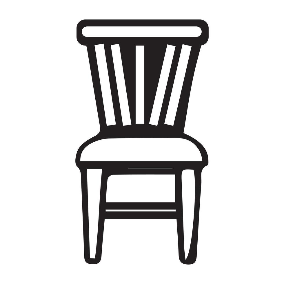 Single Chair in Simple Line Art vector