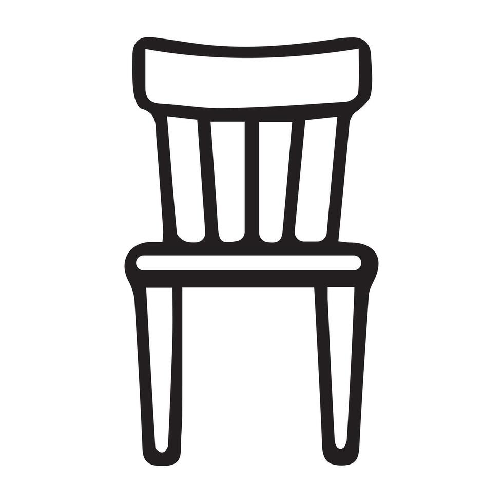 Classic Chair Design in Line Art vector