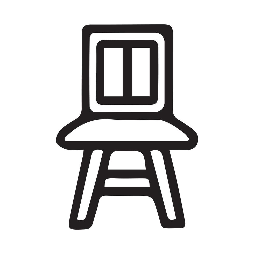 Classic Single Chair in Outline Form vector