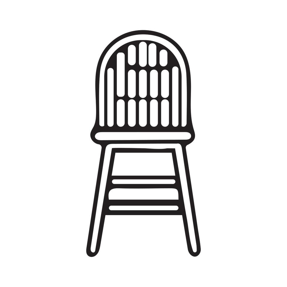 Essential Chair Line Icons Set vector
