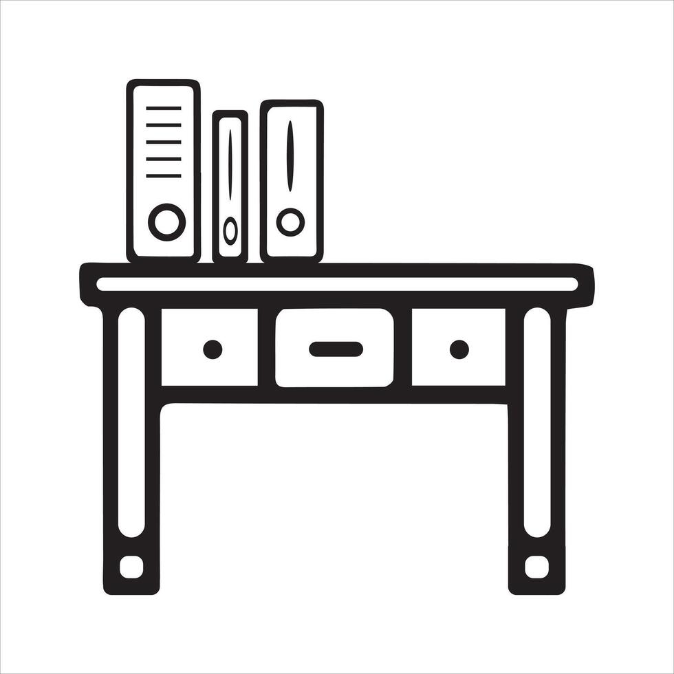 Outline of an Office Desk vector