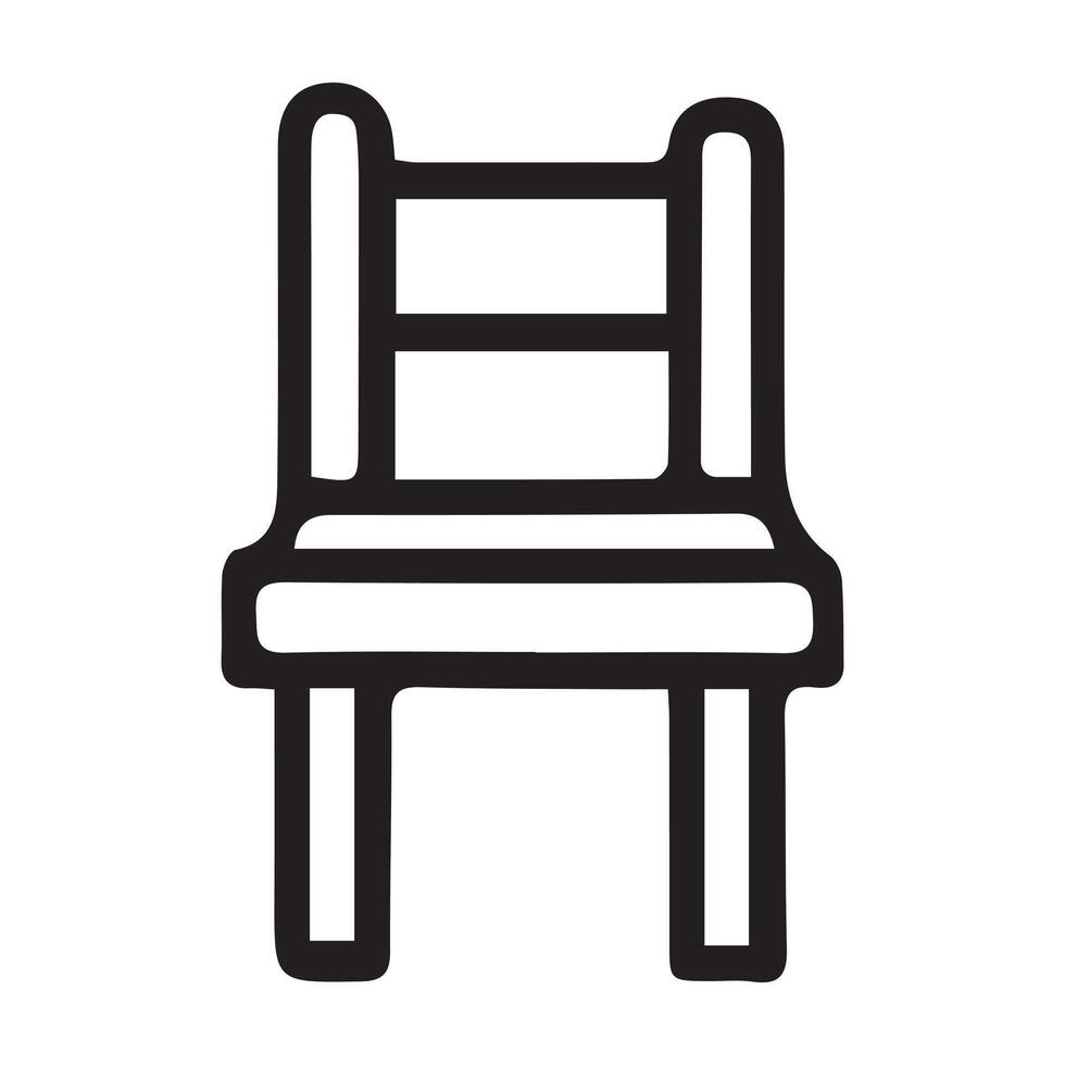 Simple Outline of a Chair Icon vector