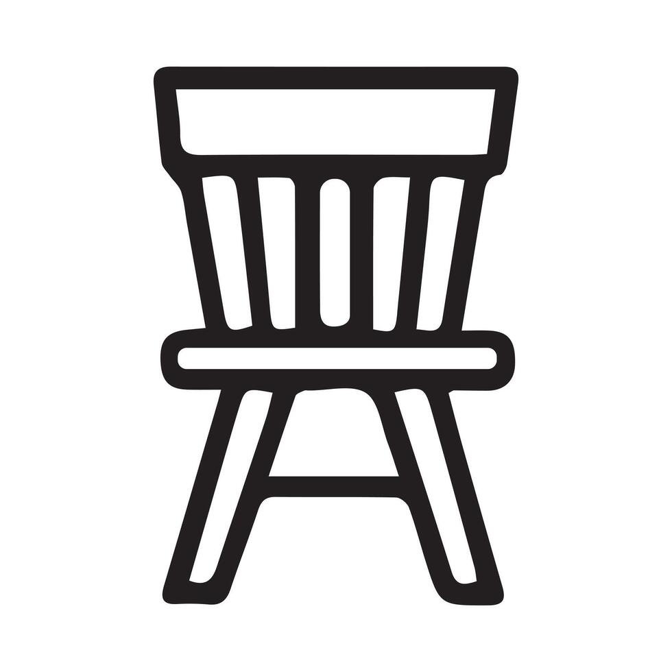 Minimal Chair in Clean Line Form vector