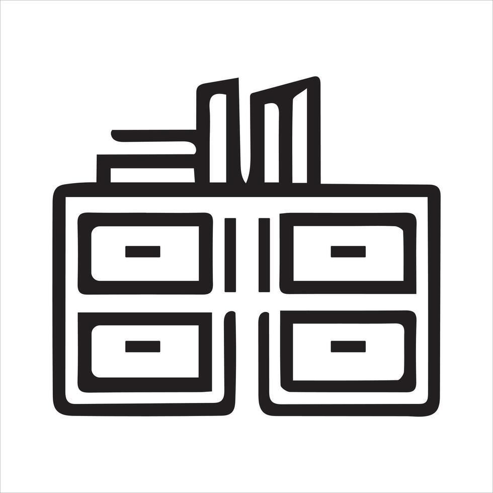 The Line Icon of an Office Desk vector
