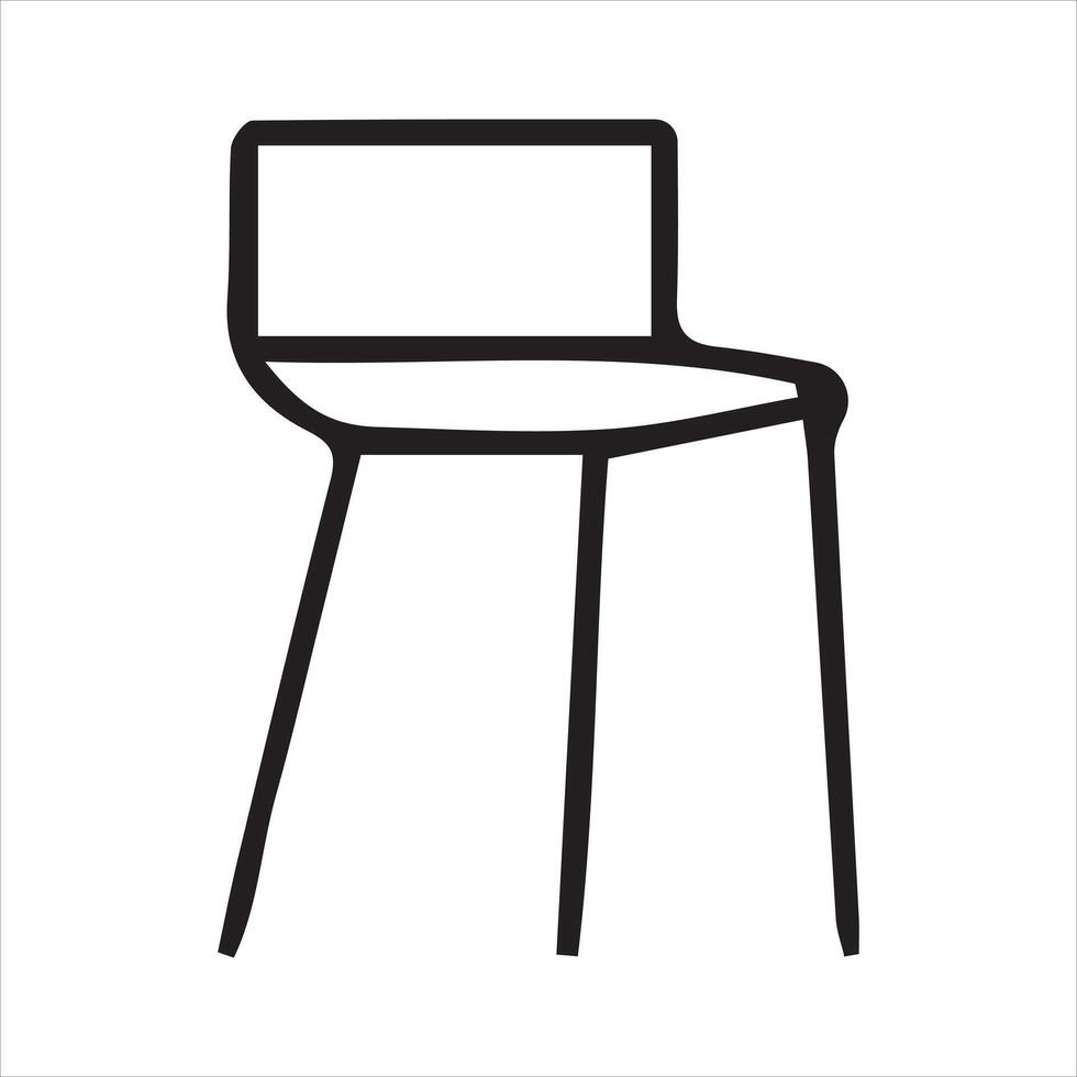 Simple Chair Outline Icon vector