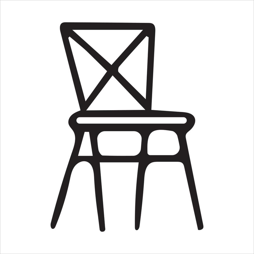 Minimal Line Art of Chairs vector
