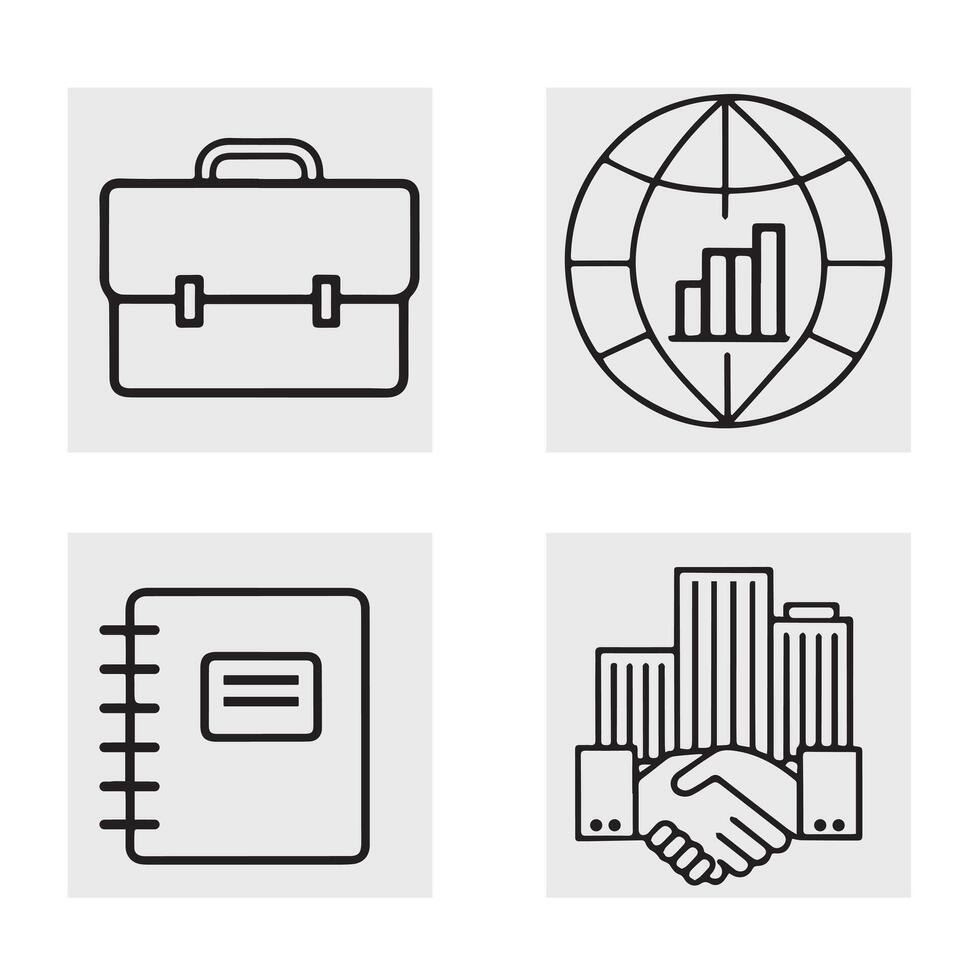 Elegant Line Icons for Essential Web Features vector