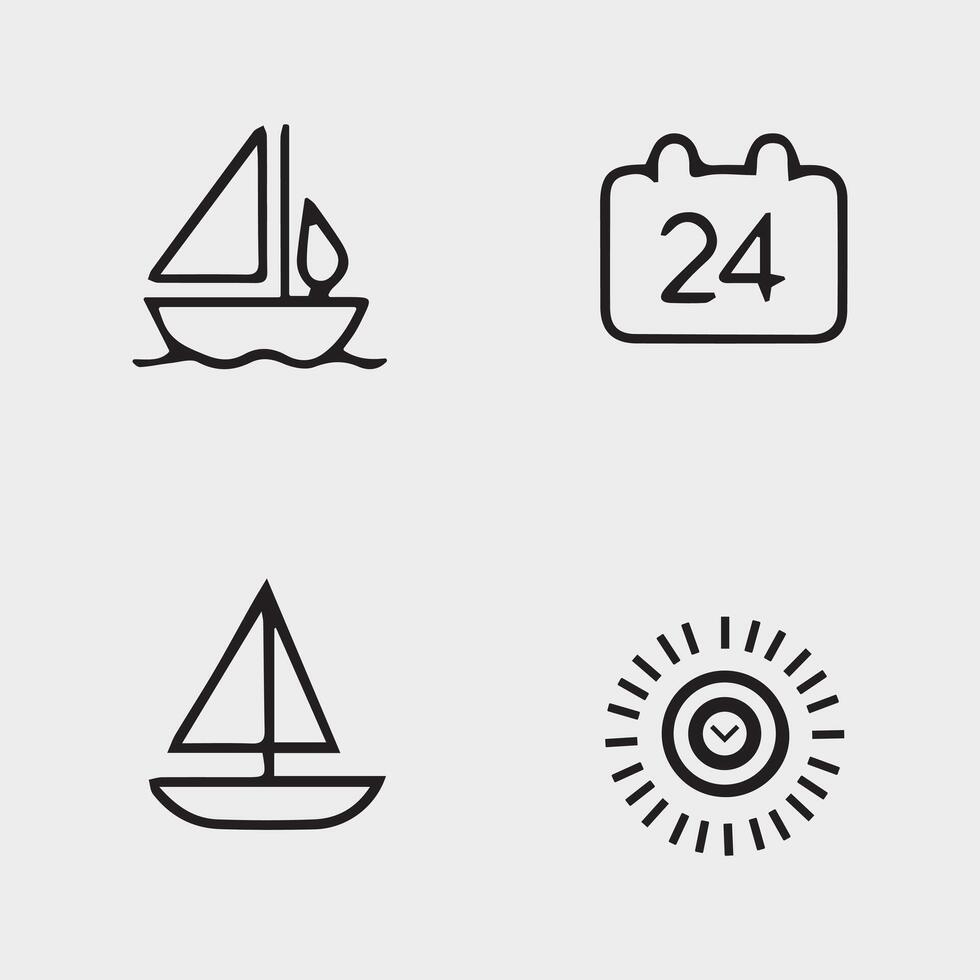 Essential Line Icons for Office Tools vector