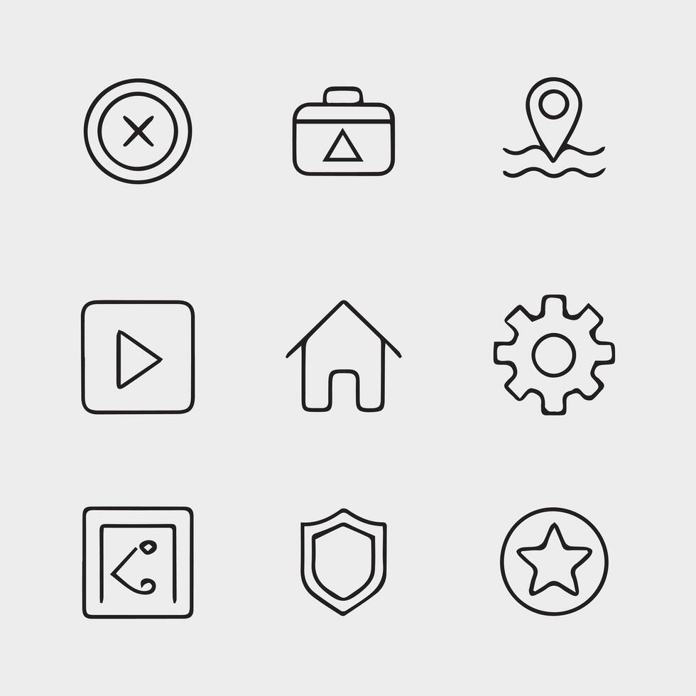 Clean Line Icons for Workplace Essentials vector