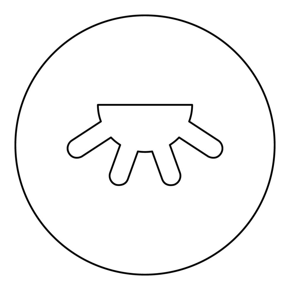 Cow's udder icon in circle round black color illustration image outline contour line thin style vector