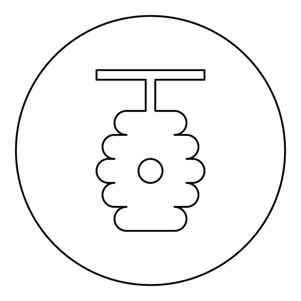 Beehive bee hive apiculture concept icon in circle round black color illustration image outline contour line thin style vector