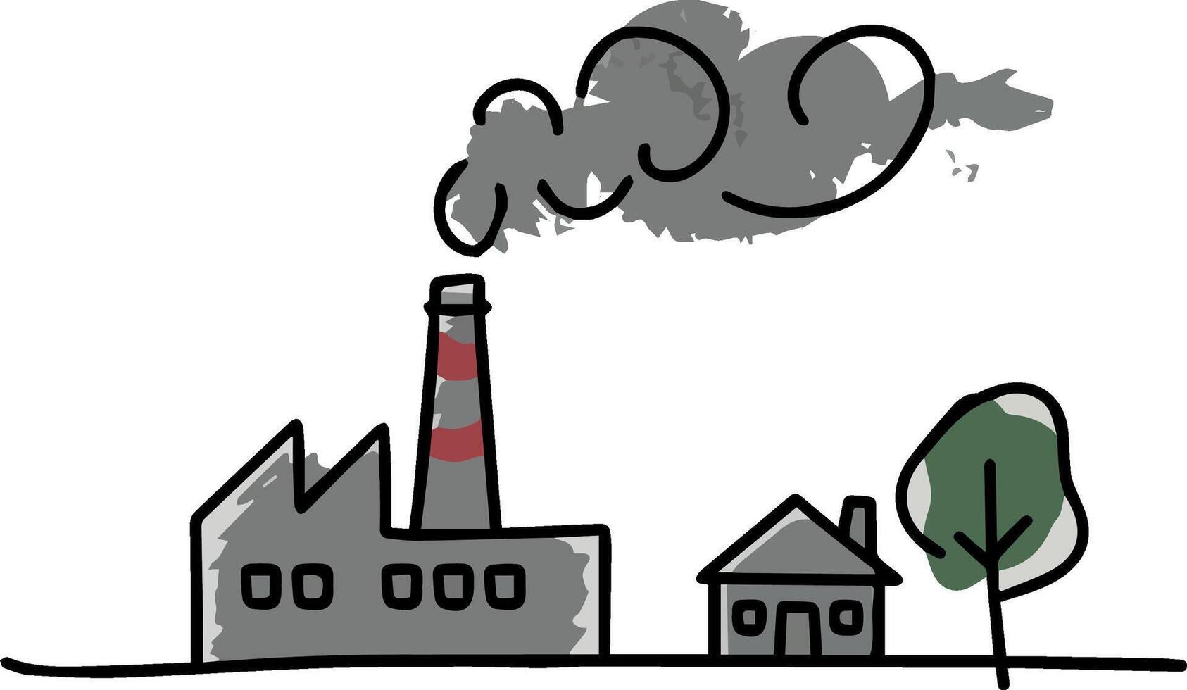 air Pollution due to industries vector
