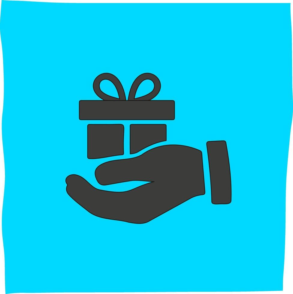 illustration of hand giving gift, suitable for related icons vector