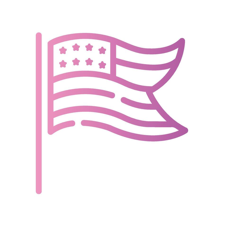 flag Line Gradient Icon White Background vector