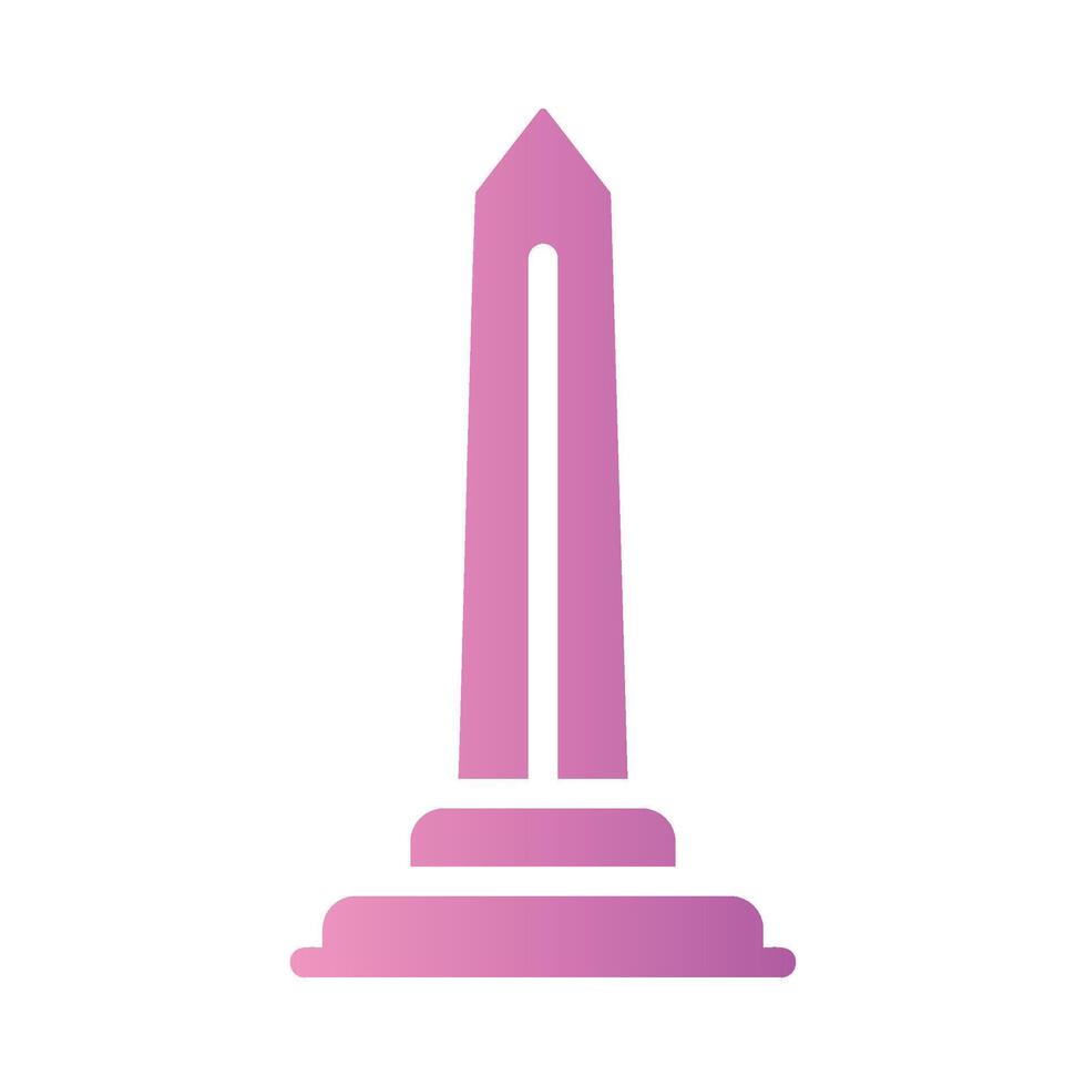 washington monument Flat Gradient Icon White Background vector