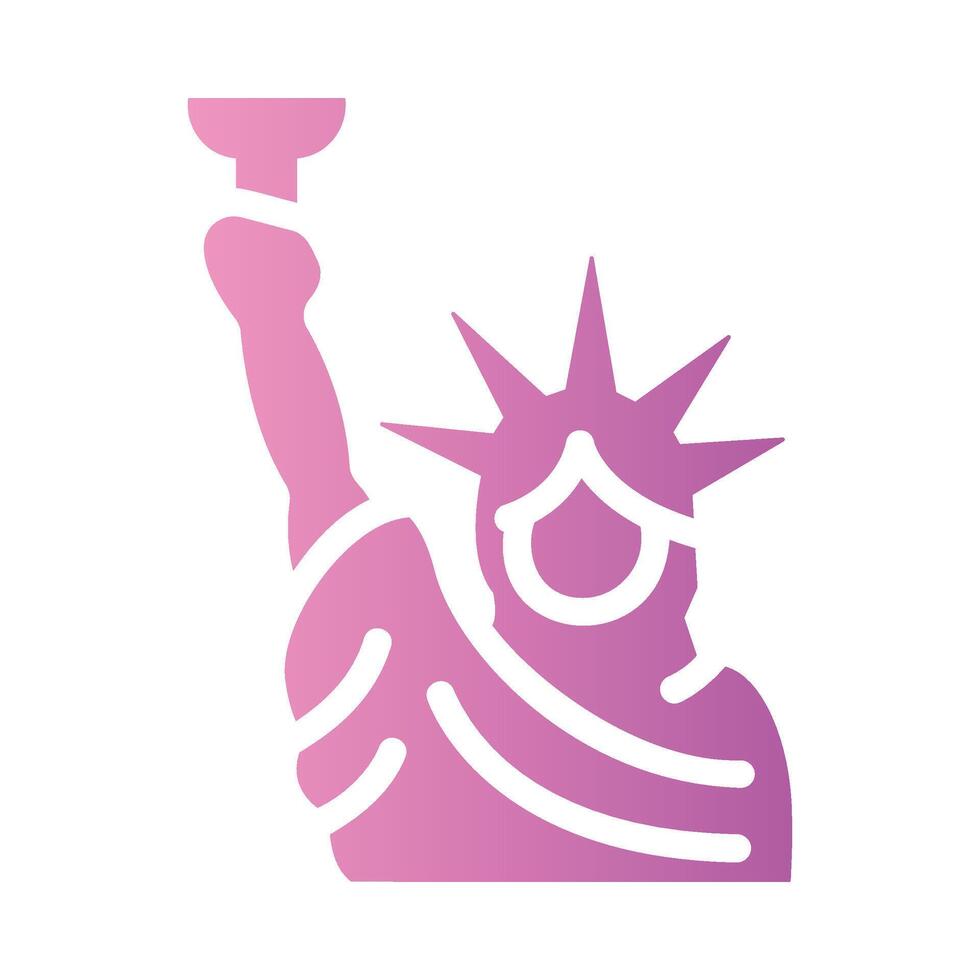 statue of liberty Flat Gradient Icon White Background vector