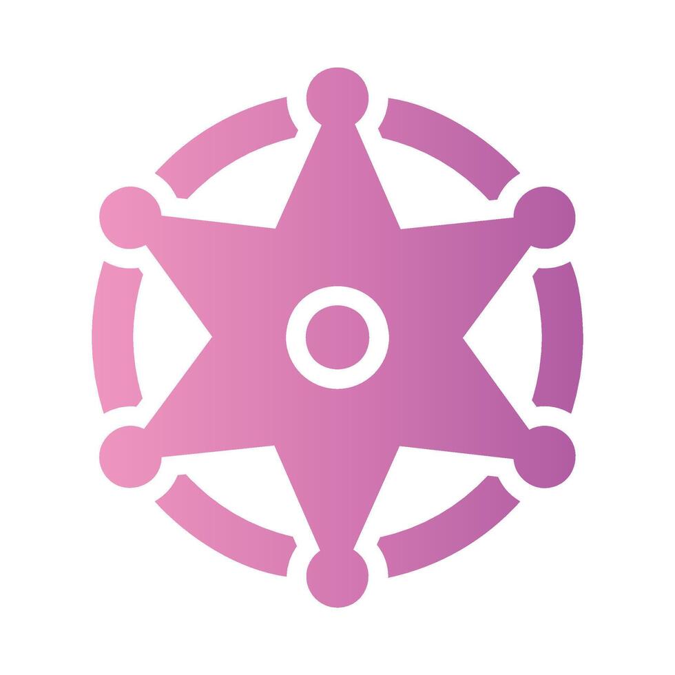 sheriff Flat Gradient Icon White Background vector