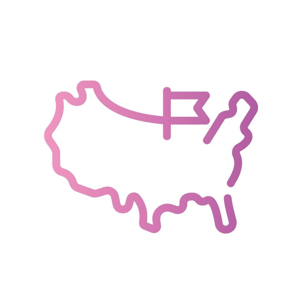 cactus Line Gradient Icon White Background vector