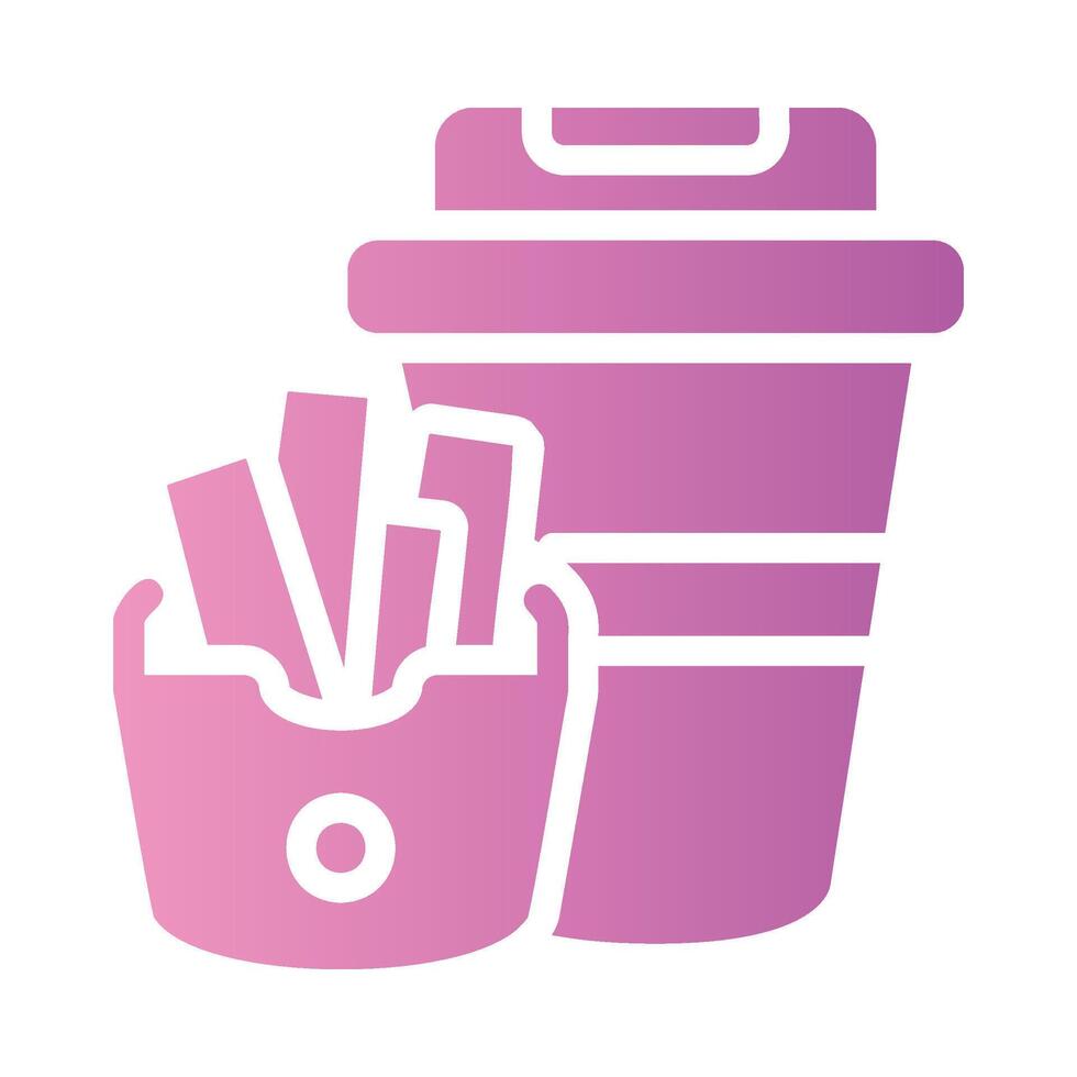 fast food Flat Gradient Icon White Background vector