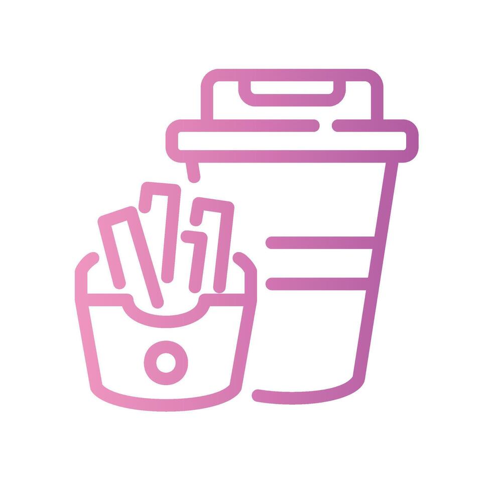 fast food Line Gradient Icon White Background vector
